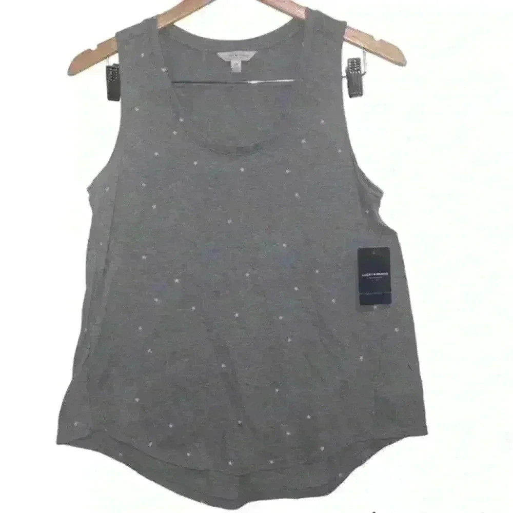 LUCKY BRAND Star print knit tank Patriotic